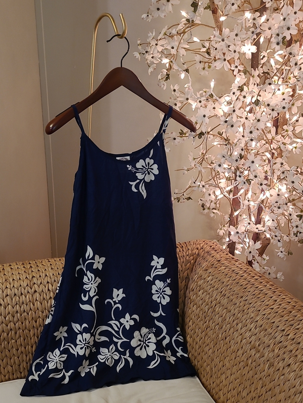 Navy Floral Slip Dress
